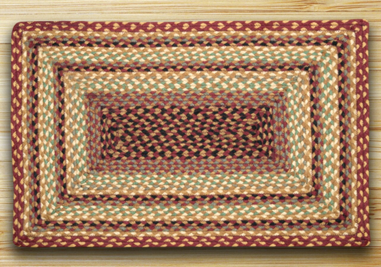 Earth Rugs RC-357 Burgundy / Gray / Cream Rectangle Braided Rug 4 Feet x 6 Feet